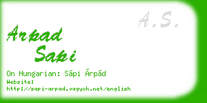 arpad sapi business card
